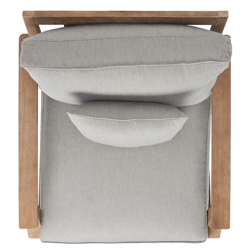 Safavieh Martinique Wood Patio Armchair in Natural / Gray