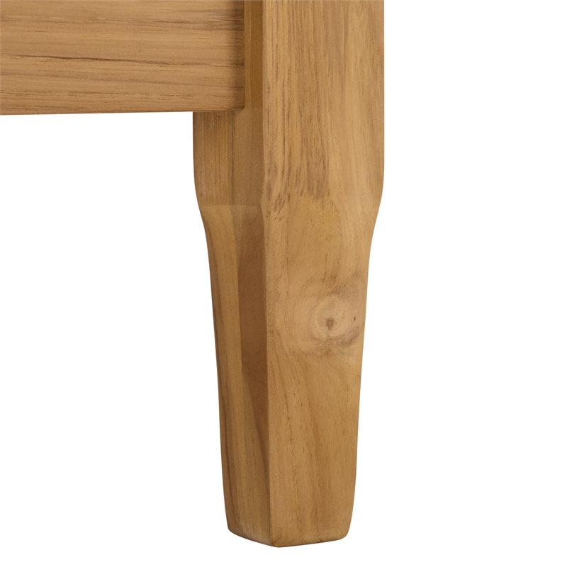 Safavieh Martinique Teak Wood Patio Armchair in Natural / Navy