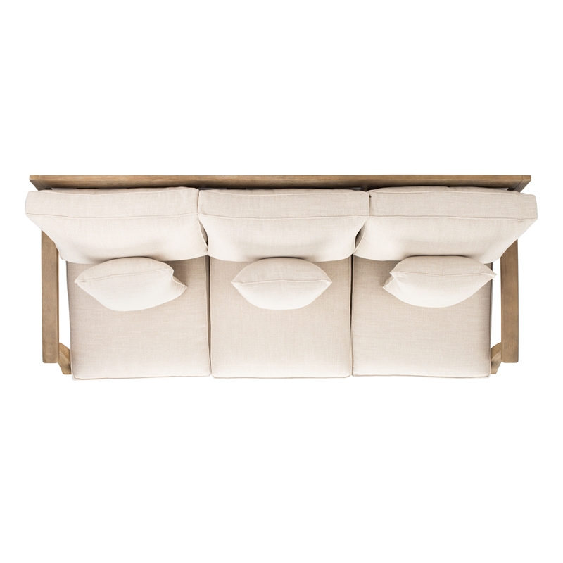 Safavieh Martinique Wood Patio Sofa in Natural / Beige