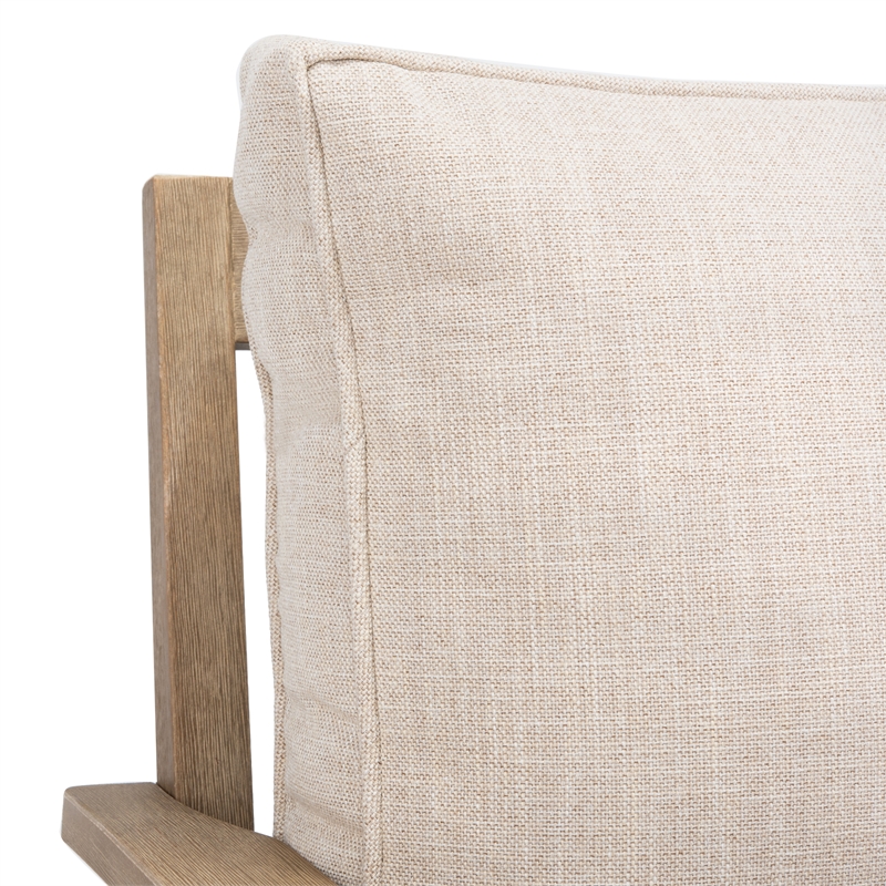 Safavieh Martinique Wood Patio Sofa in Natural / Beige