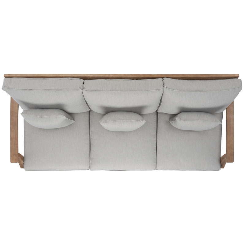 Safavieh Martinique Wood Patio Sofa in Natural / Gray