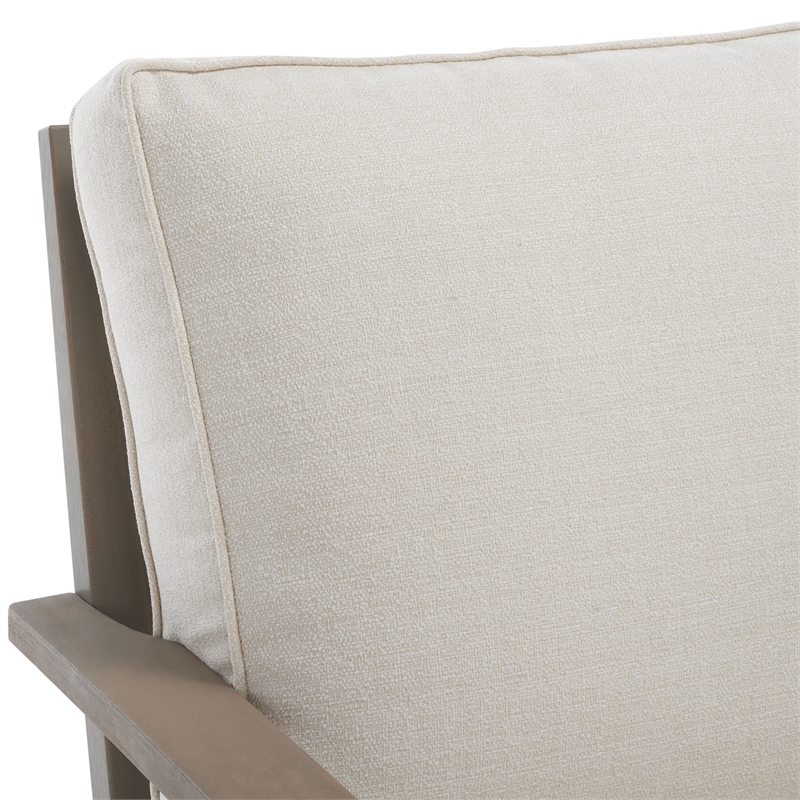 Safavieh Martinique Wood Patio Sofa in Light Gray / Beige
