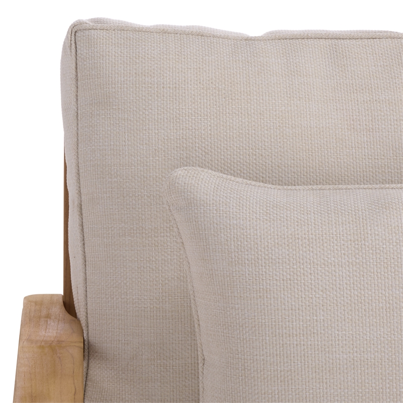 Safavieh Martinique Teak Wood Patio Sofa in White / Natural