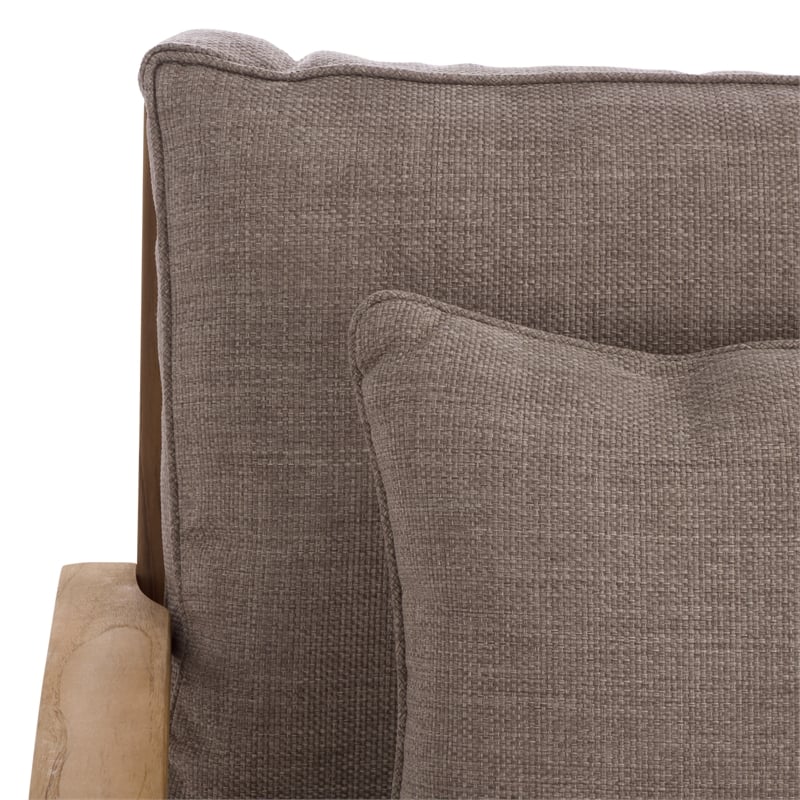 Safavieh Martinique Teak Wood Patio Sofa in Natural / Taupe