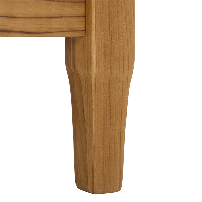 Safavieh Martinique Teak Wood Patio Sofa in Natural  / Navy
