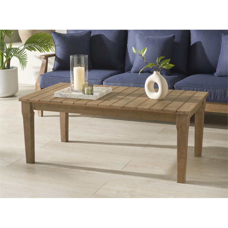 Safavieh Martinique Wood Patio Coffee Table in Natural