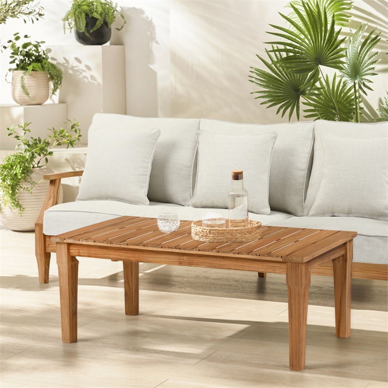 Safavieh Martinique Wood Patio Coffee Table  in Natural