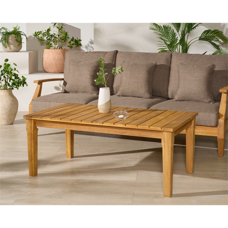 Safavieh Martinique Wood Patio Coffee Table  in Natural