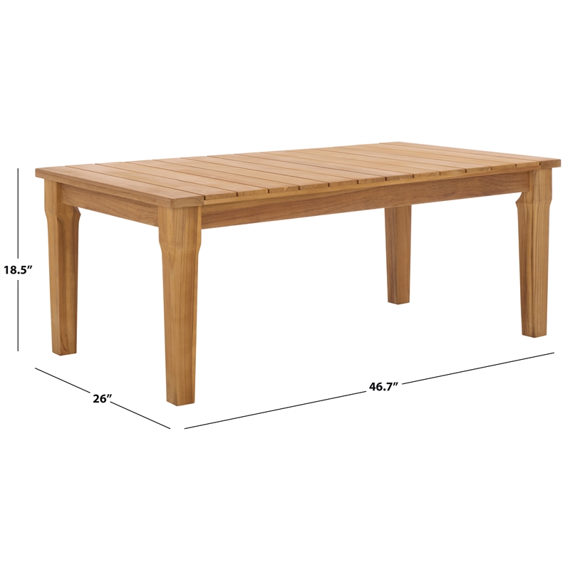 Safavieh Martinique Wood Patio Coffee Table  in Natural