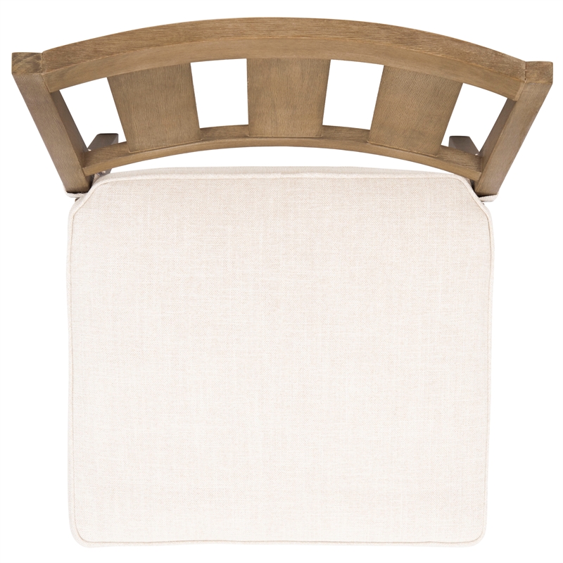 Safavieh Dominica Wood Outdoor Dining Chair in Natural / White