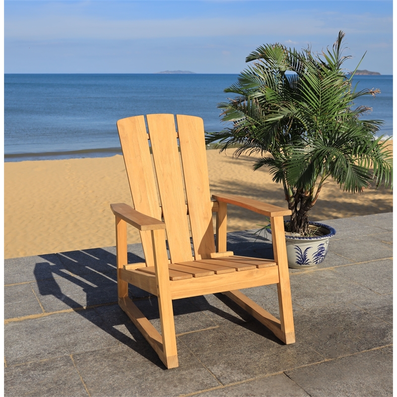 Safavieh San Juan Brazilian Wood Adirondack Chair in Natural