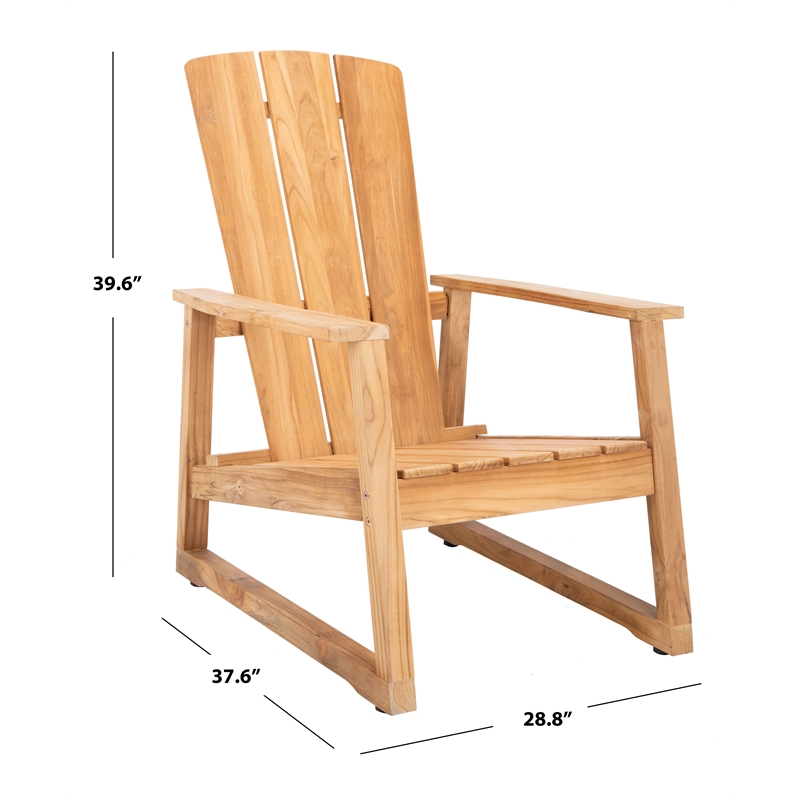 Safavieh San Juan Brazilian Wood Adirondack Chair in Natural