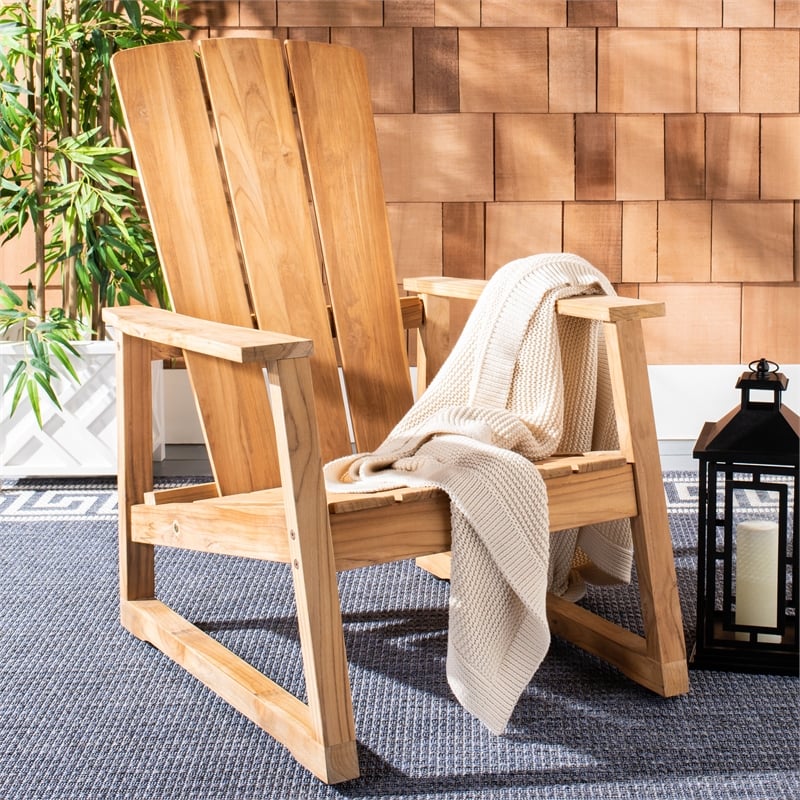 Safavieh San Juan Brazilian Wood Adirondack Chair in Natural