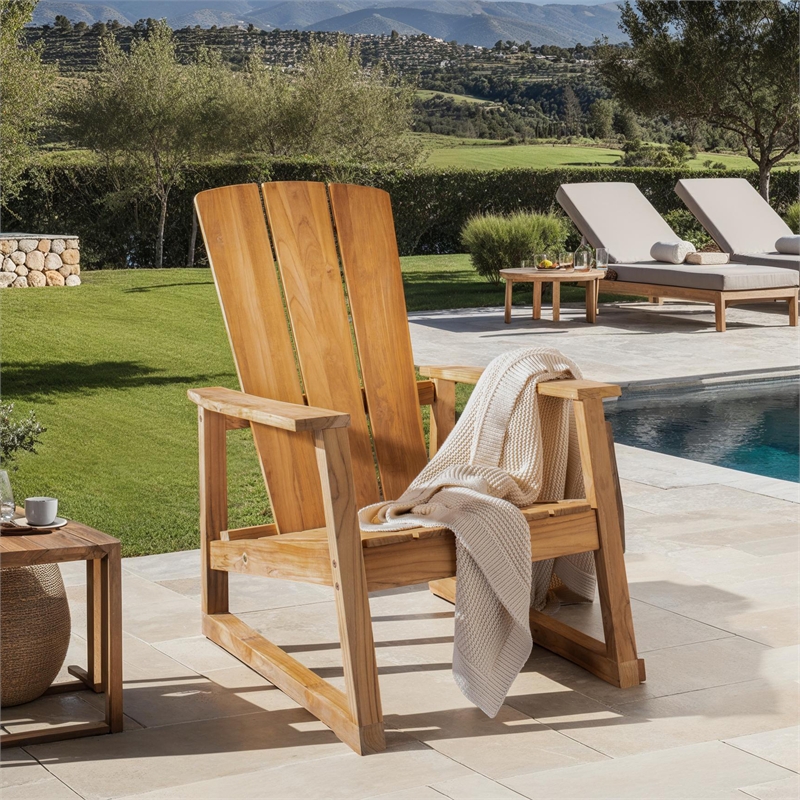 Safavieh San Juan Brazilian Wood Adirondack Chair in Natural