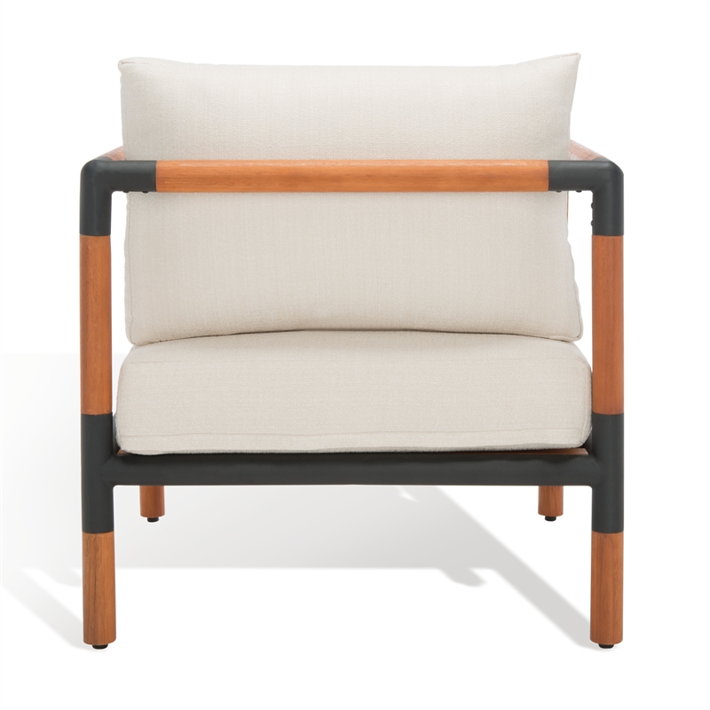 Safavieh Tommy Metal and Wood Patio Chair  in Black / White