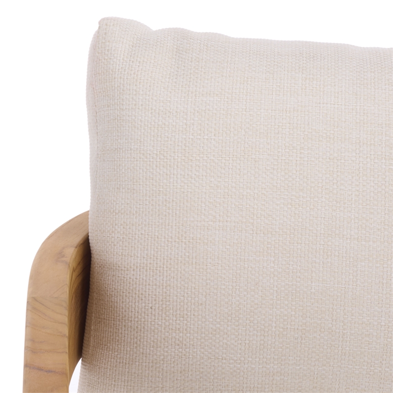 Safavieh Achilles Teak Wood Patio Chair  in White / Natural