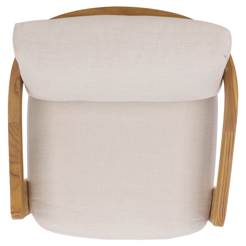 Safavieh Achilles Teak Wood Patio Chair  in White / Natural