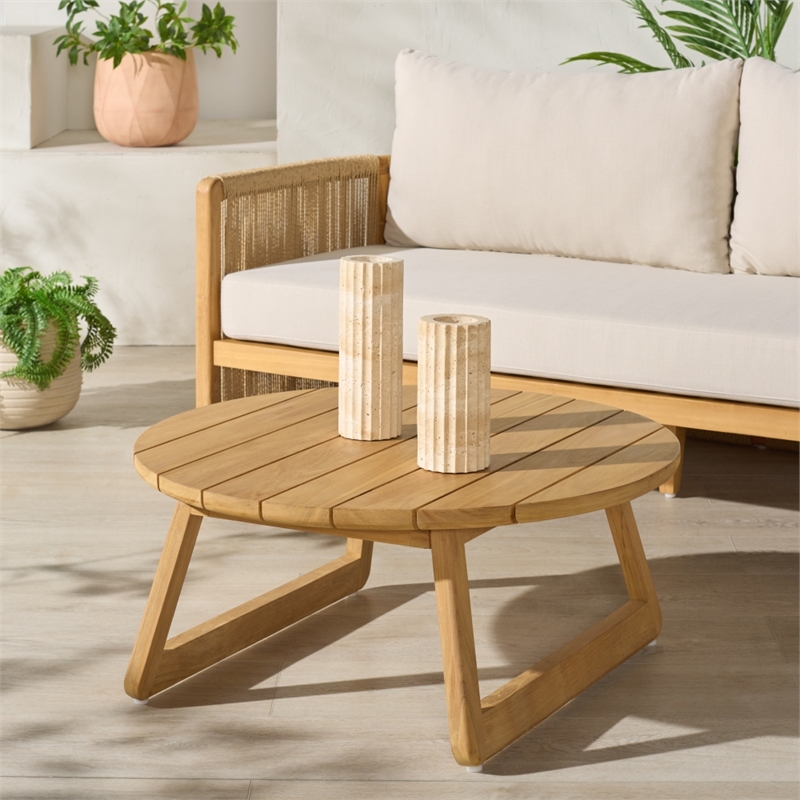 Safavieh Gale Wood Outdoor Coffee Table  in Natural