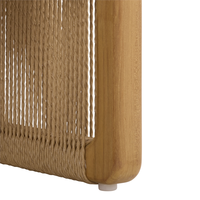 Safavieh Gale Teak Wood and Hyacinth Patio Chair in Natural / Beige