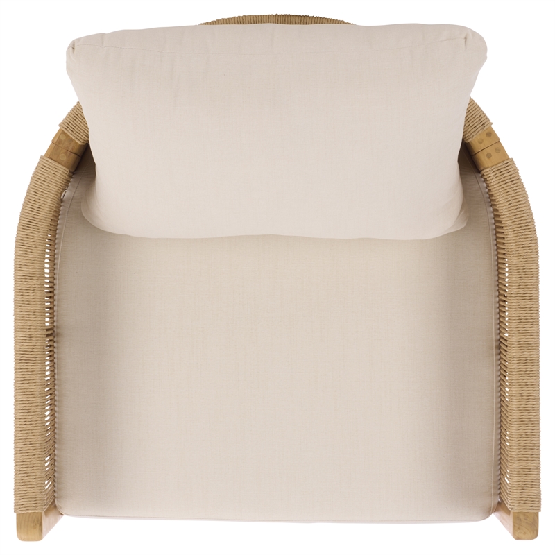 Safavieh Gale Teak Wood and Hyacinth Patio Chair in Natural / Beige