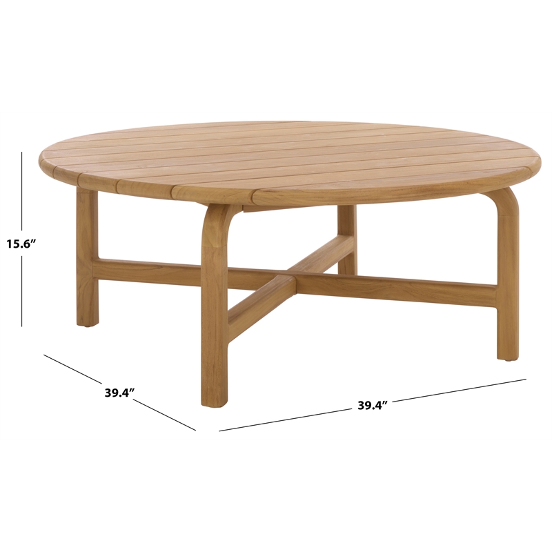 Safavieh Rogers Wood Outdoor Coffee Table in Natural