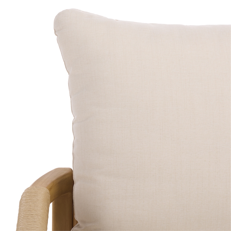 Safavieh Rogers Teak Wood and Hyacinth Patio Chair  in Natural / Beige