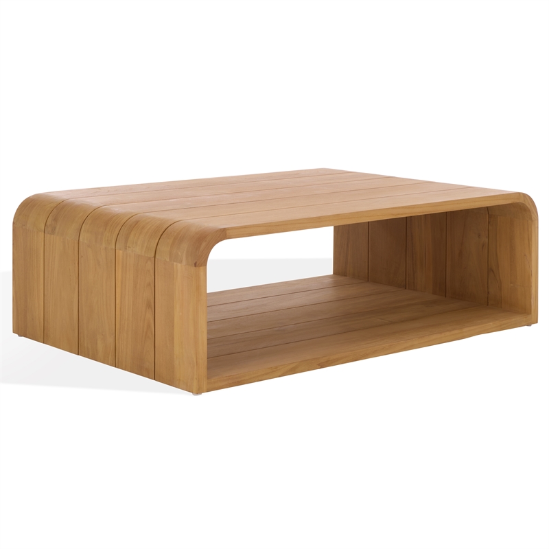 Safavieh Cove Wood Outdoor Coffee Table in Natural