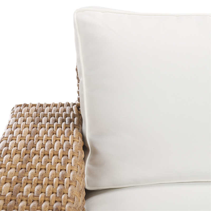 Safavieh Margarita Wicker Aluminum Patio Chair in Natural / White