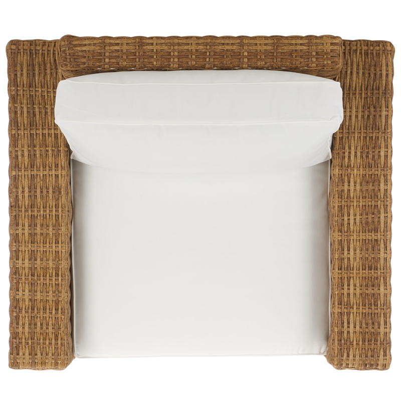 Safavieh Margarita Wicker Aluminum Patio Chair in Natural / White