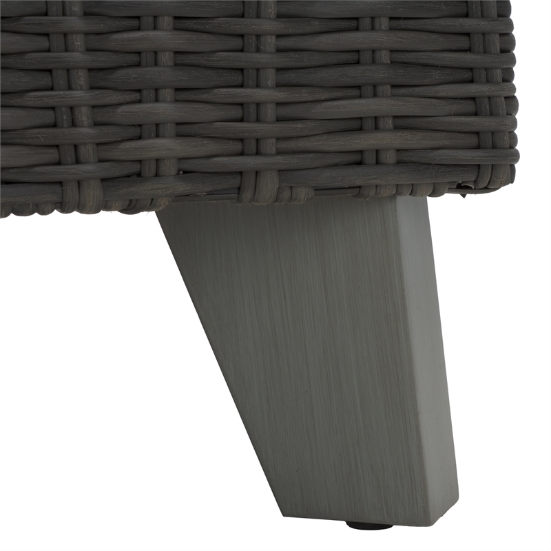 Safavieh Margarita Wicker Aluminum Patio Chair in Dark Gray / White