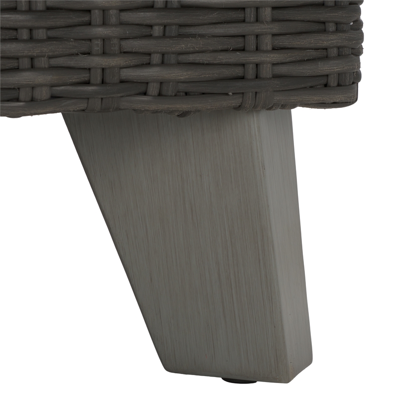 Safavieh Margarita Wicker Aluminum Patio Sofa in Dark Gray / White