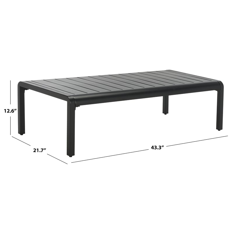 Safavieh Guam Aluminum Outdoor Coffee Table in Black