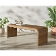 Safavieh Lynsee Wicker Stainless Steel Bench in Natural