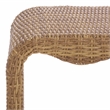Safavieh Lynsee Wicker Stainless Steel Bench in Natural