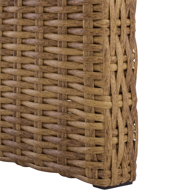 Safavieh Lynsee Wicker Stainless Steel Bench in Natural