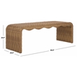 Safavieh Lynsee Wicker Stainless Steel Bench in Natural