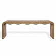 Safavieh Lynsee Wicker Stainless Steel Bench in Natural