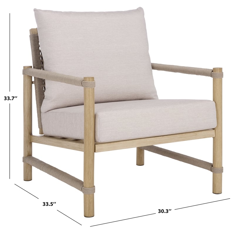 Safavieh Dorianna Aluminum Patio Chair in Sand / Beige