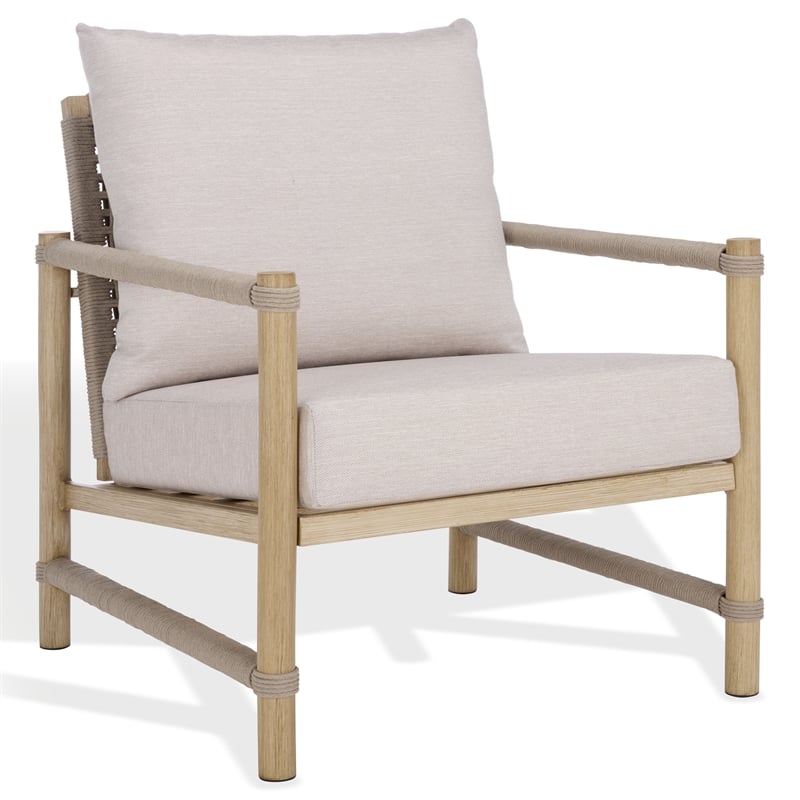 Safavieh Dorianna Aluminum Patio Chair in Sand / Beige