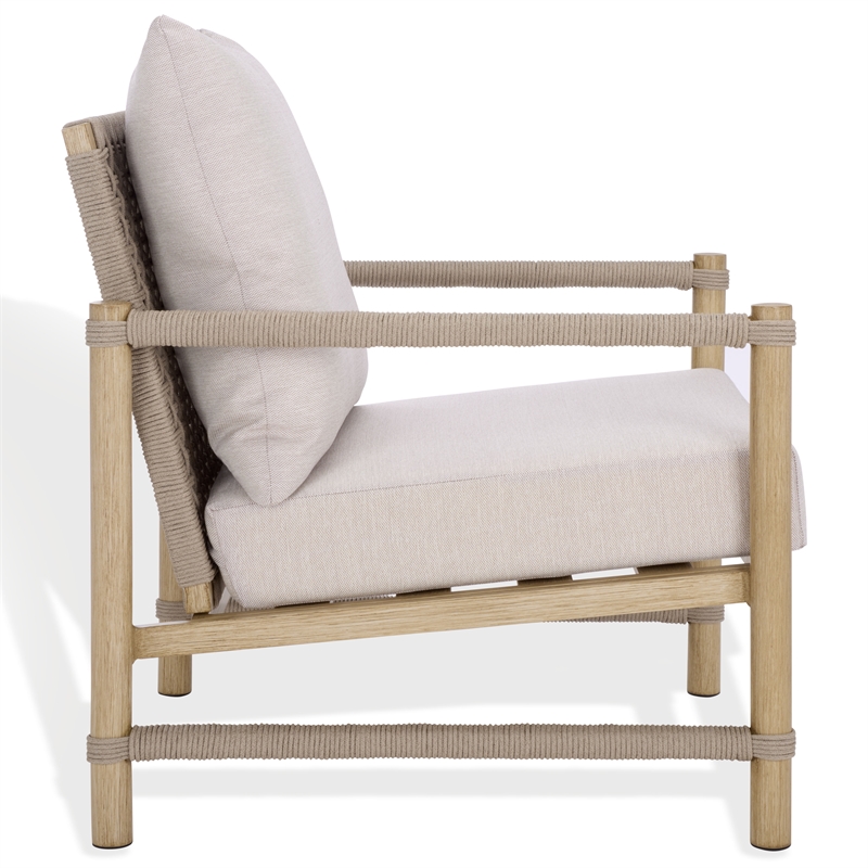 Safavieh Dorianna Aluminum Patio Chair in Sand / Beige