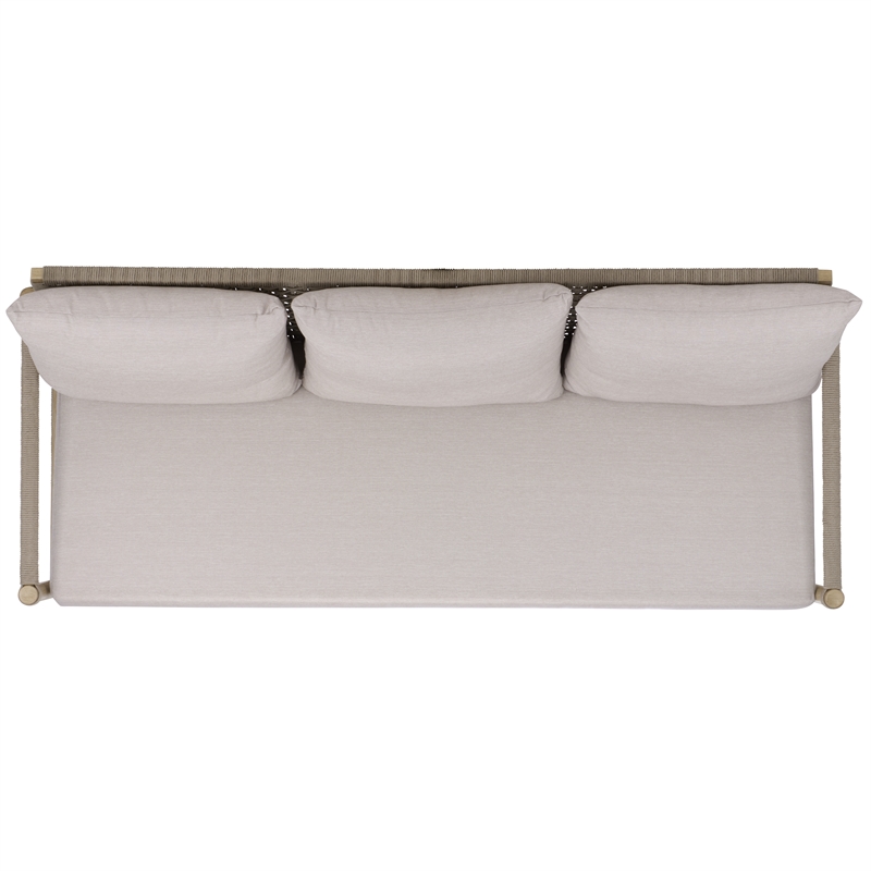 Safavieh Dorianna Aluminum Patio Sofa in Sand / Beige