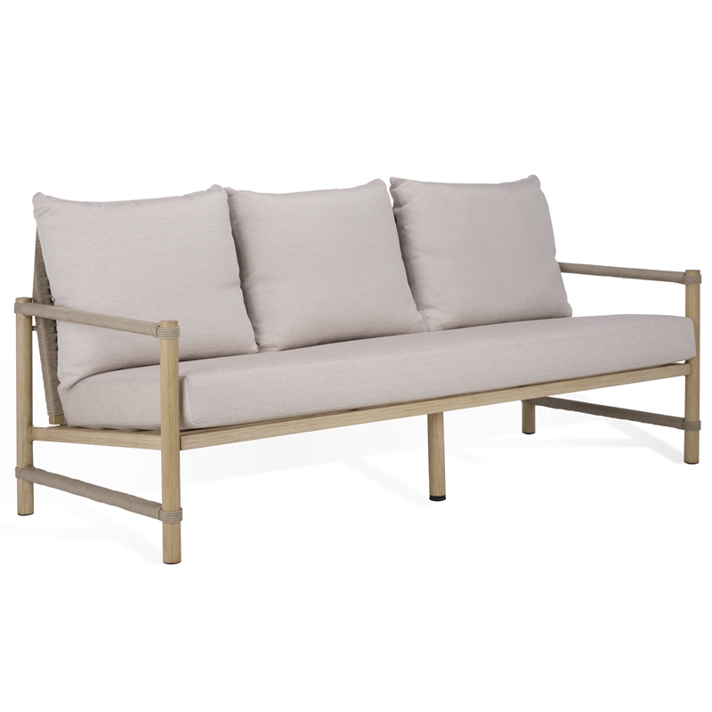 Safavieh Dorianna Aluminum Patio Sofa in Sand / Beige