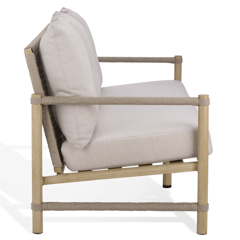 Safavieh Dorianna Aluminum Patio Sofa in Sand / Beige
