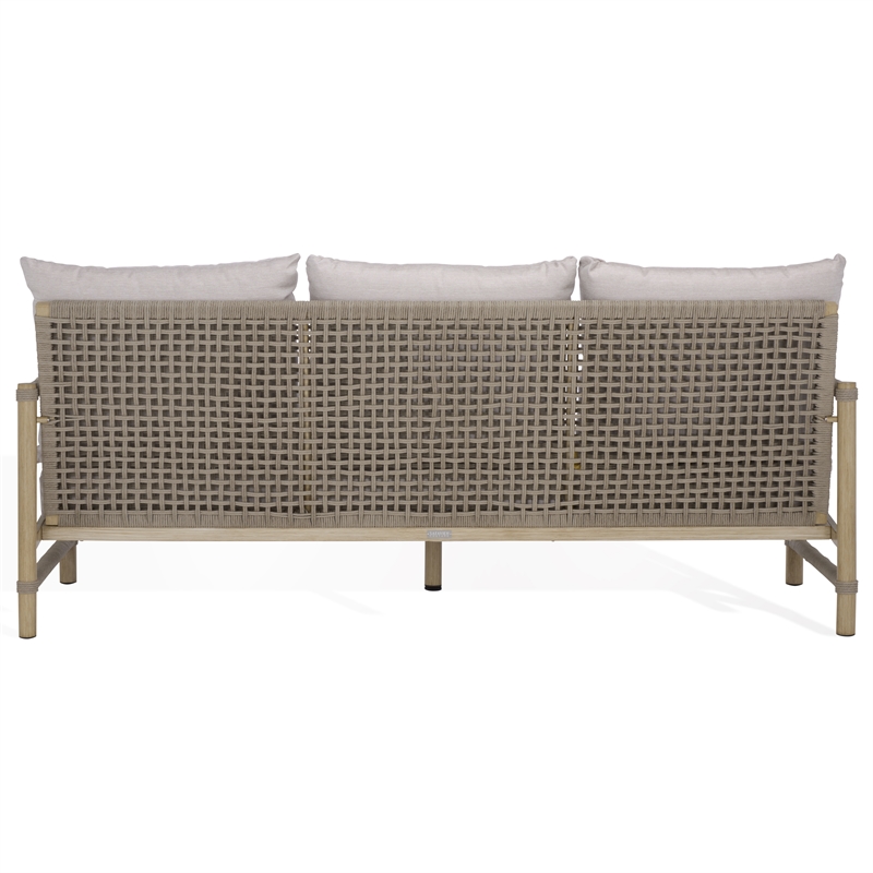 Safavieh Dorianna Aluminum Patio Sofa in Sand / Beige
