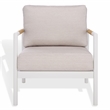 Safavieh Chryssa Aluminum and Wood Patio Chair in White / Beige