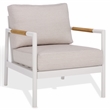 Safavieh Chryssa Aluminum and Wood Patio Chair in White / Beige