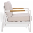 Safavieh Chryssa Aluminum and Wood Patio Chair in White / Beige