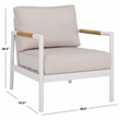 Safavieh Chryssa Aluminum and Wood Patio Chair in White / Beige