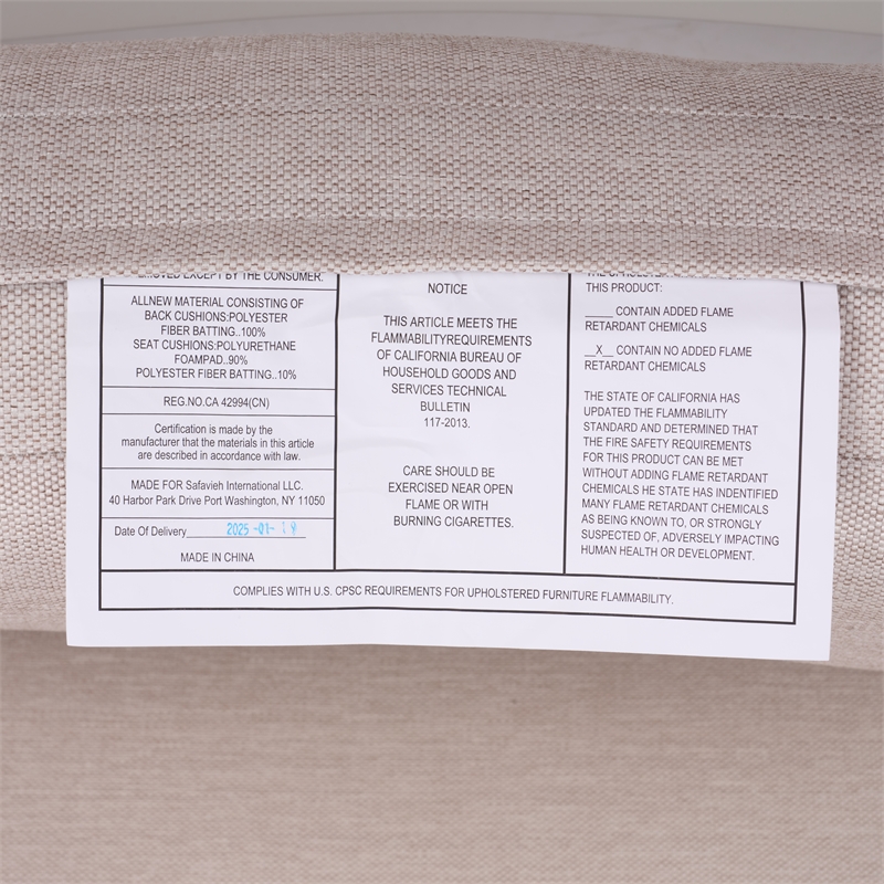 Safavieh Chryssa Aluminum and Wood Patio Sofa in White / Beige