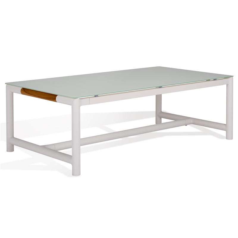 Safavieh Chryssa Aluminum and Wood Coffee Table in White